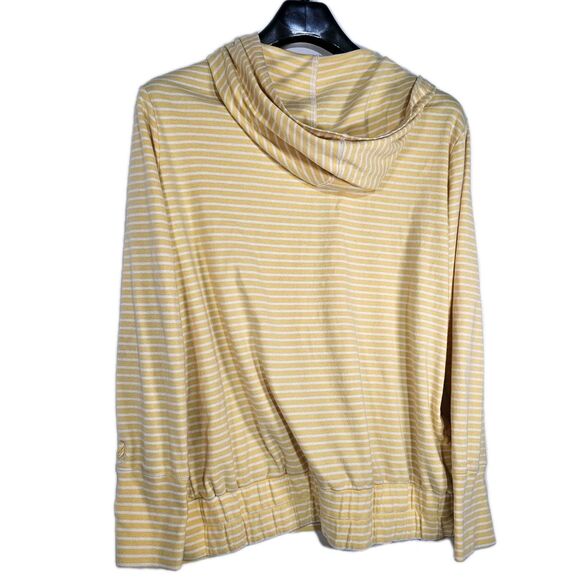 Pendleton Hoodie Women’s Zip up In Size XL Yellow Striped - Picture 3 of 4
